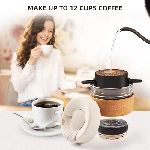 Vista 6 de Coffee Grinder Electric, USB Rechargeable Coffee Bean Grinder, Spoon with Cleaning Brush, Portable Coffee Grinder for Spices and Seeds- Black