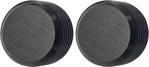 Vista 5 de Aluminio 1 "1 pulgada NPT rosca macho Allen cabeza enchufe enchufe de tubería, negro, paquete de 2