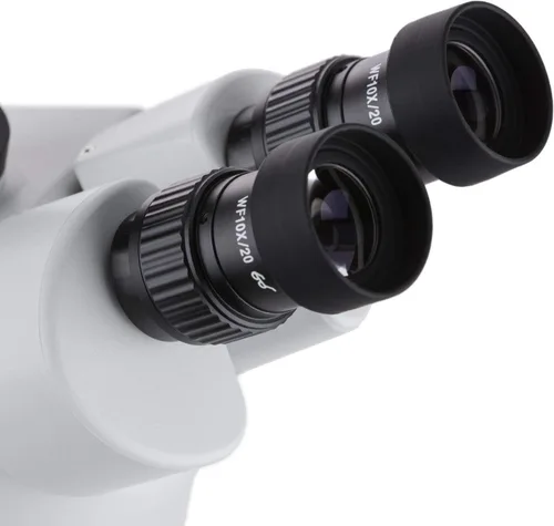 Vista 4 de AmScope SM-3B-80S Microscopio de zoom estéreo binocular profesional, ocular WH10x, aumento 7X-45X, objetivo de zoom 0.7X-4.5X, anillo de luz LED