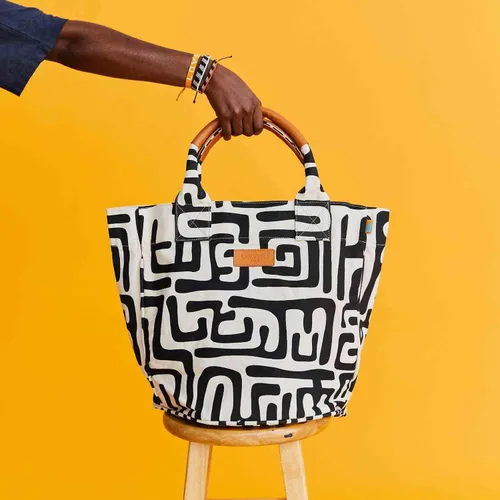 Vista 2 de Ubuntu Life Bolsa de mano de Weekender Bolsa de lona grande, bolsa de playa y bolsa de viaje hecha con algodón natural