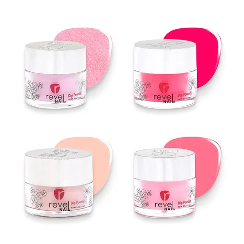 Vista 8 de Revel Nail Polvo de inmersión, esmalte de uñas de polvo nude, polvo de inmersión resistente a las virutas con vitamina E y calcio, manicura