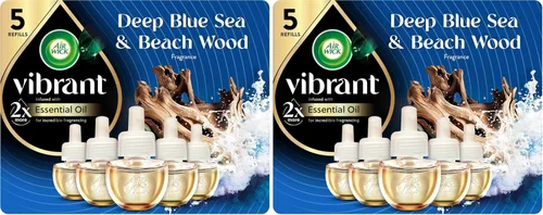 Vista 13 de Air Wick Recambios de aceite perfumado para enchufar, mar azul + madera de playa, ambientadores para el hogar de larga duración, ambientadores