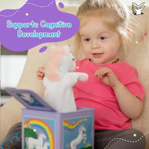 Vista 7 de Jack Rabbit Creations - Juguete Jack in The Box, muñeco sorpresa de unicornio
