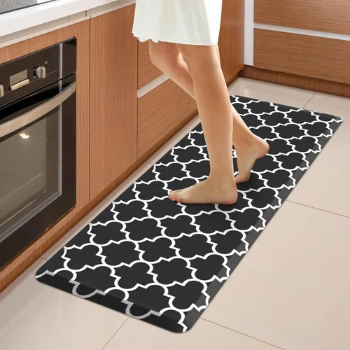 Vista 37 de WISELIFE Tapete de cocina acolchado antifatiga, 17.3 x 28 pulgadas, antideslizante, resistente, de PVC, ergonómico, impermeable, cómodo