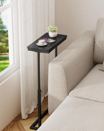 Vista 4 de TUTOTAK Mesa Auxiliar, Mesa Lateral, Mesa Alta para Sofá, Mesa de Sofá, Sala de Estar, Dormitorio, Negro TB01BK083