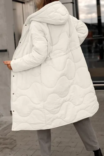 Vista 3 de Saodimallsu Abrigos acolchados acolchados de invierno para mujer, chaquetas largas con capucha ligeras