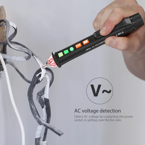 Vista 4 de Probador de voltaje, probador de voltaje sin contacto con CA de doble rango de 12 V-1000 V/48 V-1000 V, probador de cable vivo/nulo, probador