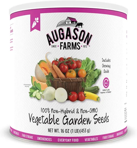 Augason Farms Semillas de Jardín de Vegetales 13 Variedad 1 lb No. 10 Lata