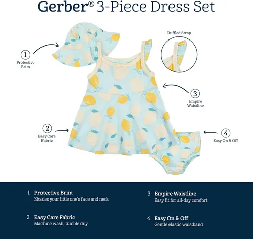 Vista 5 de Conjunto de 3 piezas para bebé, pañal y sombrero, Cherries