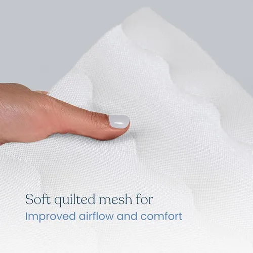 Vista 4 de HALO Funda de colchón transpirable para cuna, malla acolchada, impermeable, ajuste universal para cuna estándar y camas de niños pequeños, fácil