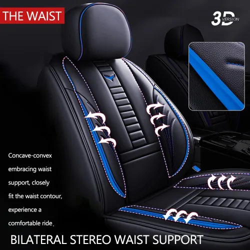 Vista 3 de Fundas protectoras de asiento de automóvil de lujo de 2 asientos para Mazda CX-3 2016-2021, diseño de bolsa de almacenamiento trasera, almohada