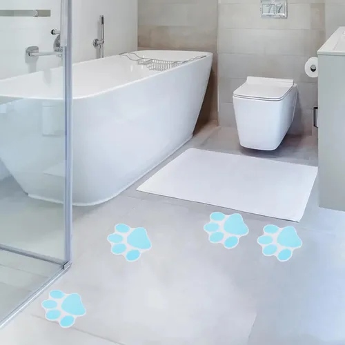 Vista 7 de Calcomanías con estampado de patas, paquete de 10 calcomanías antideslizantes para bañera, calcomanías de huellas de perro, preciosas calcomanías