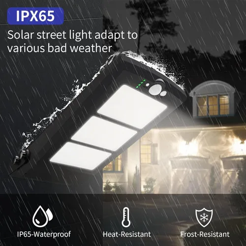 Vista 4 de Solar Street Lights Outdoor Waterproof Solar Flood Light 189 LED Solar Parking Lot Lights Dusk to Dawn,Wide Angle Motion Sensor and 5 Modes Remote