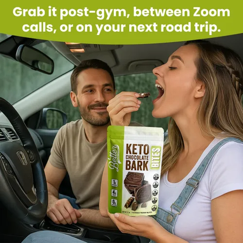 Vista 8 de BETTER THAN GOOD Bocados de corteza de chocolate Keto Snacks de alto contenido en proteínas sin azúcar, crujido de chocolate negro bajo