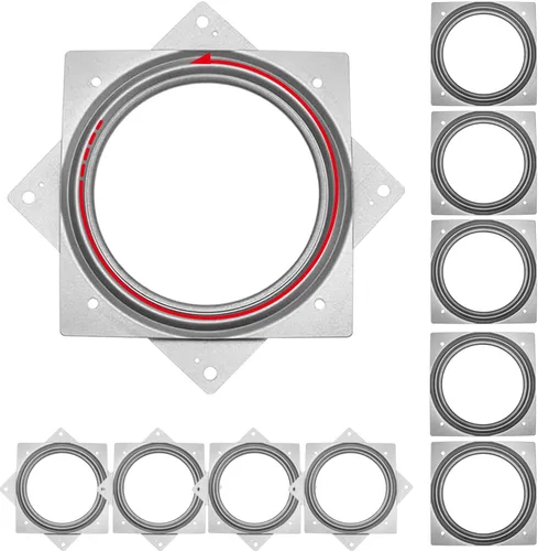 Vista 8 de Paquete de 5 placas giratorias cuadradas de 500 libras de capacidad de 6 pulgadas, placa giratoria Lazy Susan de 6 pulgadas, rodamientos de placa