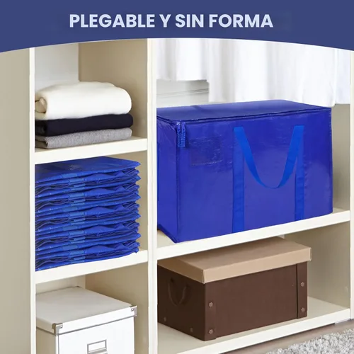 Vista 8 de Ticonn - Bolsa de transporte extragrande con cremalleras y asas de transporte, resistente, para ahorrar espacio, color azul