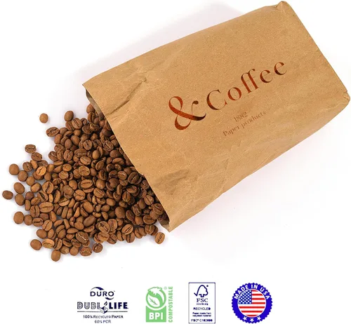 Vista 2 de Bolsas de papel Kraft FSC - HECHAS EN USA (500ct, 2 lb)