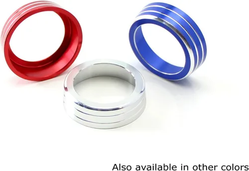 Vista 8 de Cubiertas iJDMTOY para ruedas de control climático manual, de aluminio anodizado, 2 unidades, Azul