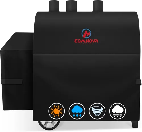 Vista 22 de Comnova Cubierta de Parrilla para Char Griller de 3 Quemadores de Combustible Dual – Cubierta de Ahumador 600D para Char Griller, Cubierta