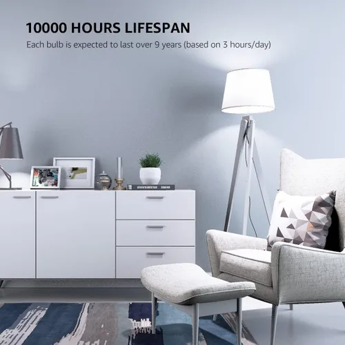 Vista 2 de Lepro Bombillas LED equivalentes a 100 W, 14 W, 1500 lúmenes, luz blanca diurna 5000 K, no regulable, base estándar A19 E26, vida útil de 10000