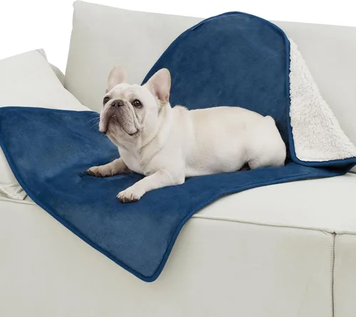 Vista 133 de Bedsure - Mantas impermeables para perros pequeños - Manta de felpa de sherpa con impresión suave lavable para perros y gatos, protector de muebles