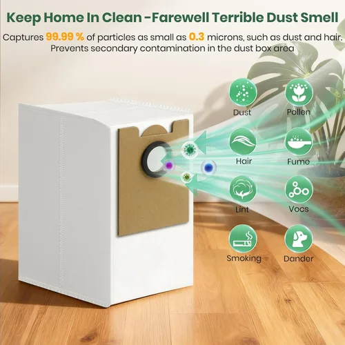 Vista 5 de Paquete de 16 bolsas de polvo M2 Plus compatibles con Lefant M2 Pro M2S Pro M2 Plus Robot Bolsas de vacío 2.6L de gran capacidad Bolsas resistentes