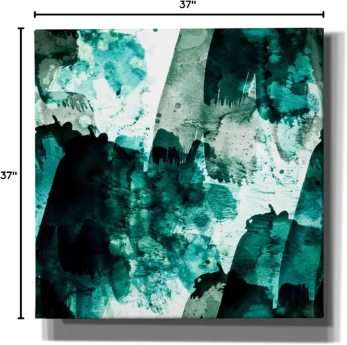 Vista 9 de Epic Graffiti Iris Lehnhardt - Lienzo decorativo para pared, diseño de esmeralda y musgo, 37.0 x 37.0 in