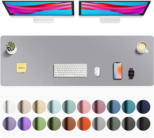 Vista 117 de Aothia - Protector de escritorio de cuero sintético grande, base antideslizante para mouse y superficie para escribir, impermeable, fácil de Agua