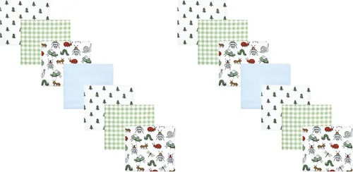 Vista 140 de Hudson Baby Paquete de 7 mantas receptoras unisex de franela de algodón para bebé, Dino Friends, talla única