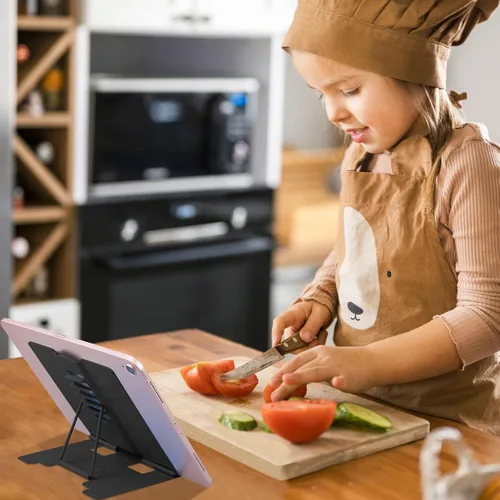 Vista 8 de MSDADA Soporte de escritorio pequeño para libros, soporte de metal para libros de lectura, soporte ajustable para libros de cocina, soporte