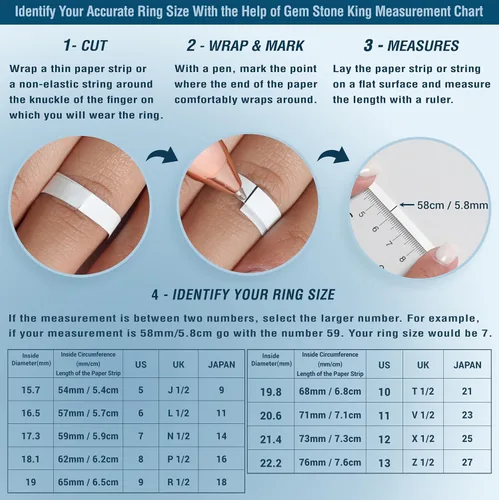 Vista 5 de Gem Stone King 10K White Gold Forever United 2 Stone Blue Created Sapphire and Red Created Ruby and Diamond Engagement Ring For Women