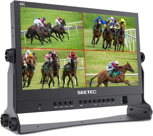 SEETEC ATEM156 Monitor de director de transmisión en vivo de 15.6 pulgadas con 4 entradas HDMI de salida Quad Split Display para ATEM Mini Pro Video