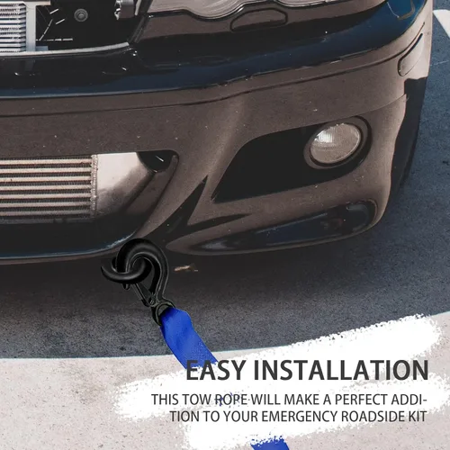 Vista 5 de Correa de cabrestante de remolque con gancho, correa de cabrestante de barco resistente de 1.5 pulgadas y 16 pies con 4500 libras de resistencia a