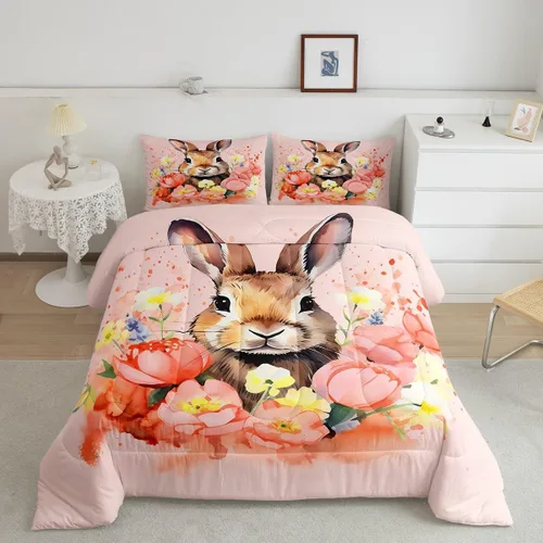 Vista 27 de Feelyou Juego de ropa de cama con diseño de arco iris, juego de edredón para niños, niñas, decoración de notas musicales, edredón de microfibra