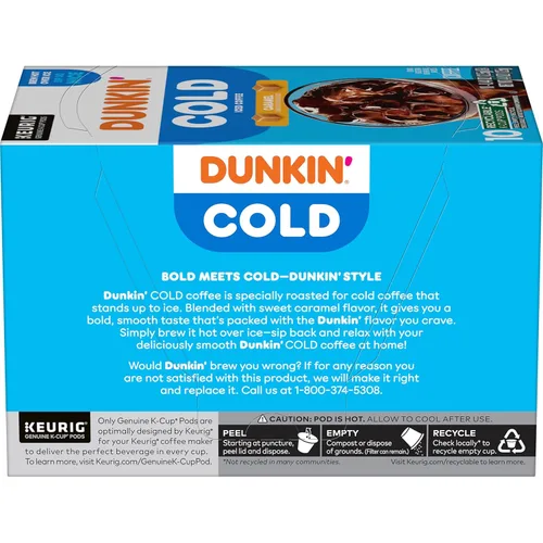 Vista 3 de Dunkin' Café Frío con Sabor a Caramelo, 60 Cápsulas Keurig K-Cup