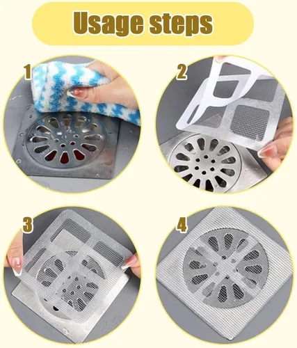 Vista 7 de Adhesivos desechables mejorados para drenaje de pelo, cubierta de drenaje de ducha desechable, protector de drenaje de ducha de baño, cubierta