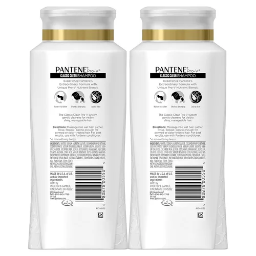 Vista 2 de Pantene, Champú, Pro-V Classic Clean, 25.4 fl oz, paquete doble