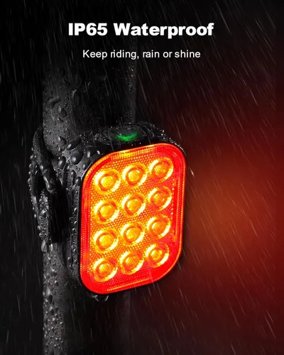 Vista 5 de ISEYOU Luz Trasera de Bicicleta [Paquete de 2], Luz Trasera Recargable por USB para Conducción Nocturna, 6 Modos de Luz, IP65 Impermeable