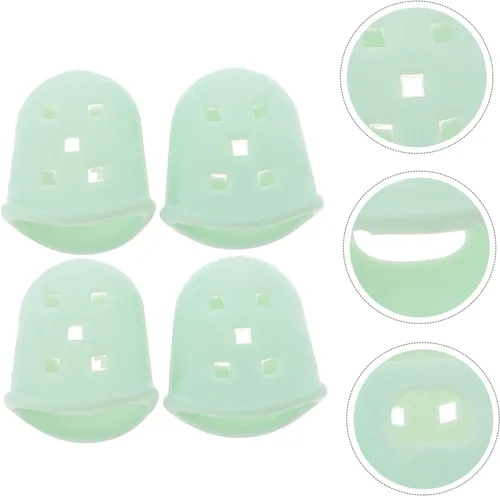 Vista 8 de Kisangel 2 pares de púas de pulgar para guitarra Kalimba, protector de guitarra para principiantes