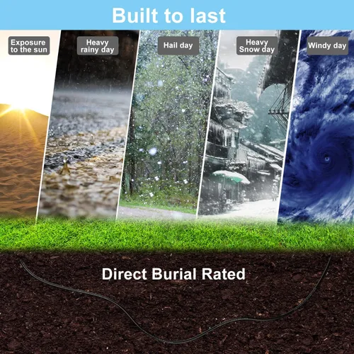 Vista 5 de Cable Ethernet Cat6 para exteriores de 50 pies, blindado a tierra resistente a los rayos UV, impermeable, cable de red enterrable compatible