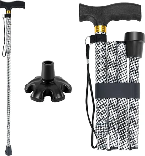 Vista 9 de Walking Cane PANZHENG Cane for Man/Woman Mobility & Daily Living Aids 5-Level Height Adjustable Walking Stick Comfortable Plastic T-Handle