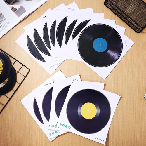 Vista 8 de MAGICLULU Discos de vinilo para decoración de pared de 8.66 pulgadas, decoración de discos retro para el hogar, dormitorio, sala de estar, estudio