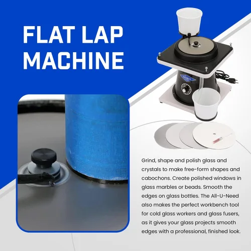 Vista 2 de Hi-Tech Diamond 6" All-U-Need - Equipo lapidario de vidrio pulido de cristal máquina de regazo plano Pulidor de vidrio con motor de velocidad