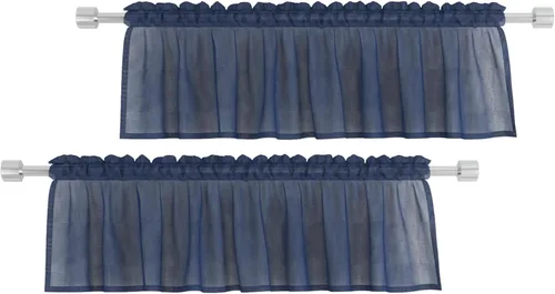 Vista 15 de UPOPO Cenefas Beige 2 Piezas 15 Pulgadas de Largo Cenefa de Cortina Transparente Sala de Estar Dormitorio Cocina Gasa Transparente Filtrado de Luz