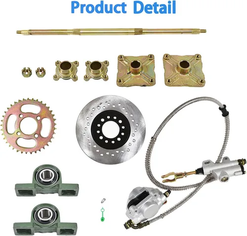 Vista 5 de Labwork Kit de eje trasero de 32" + conjunto de freno + cubo de piñón de repuesto para Go Kart ATV Quad Drift Trikes