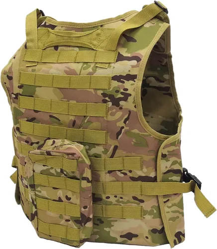 Vista 7 de FixtureDisplays® Chaleco ajustable de Airsoft Paintball Chaleco Bronceado 20-24" H, Hasta 50" Circunferencia de Cintura 16939