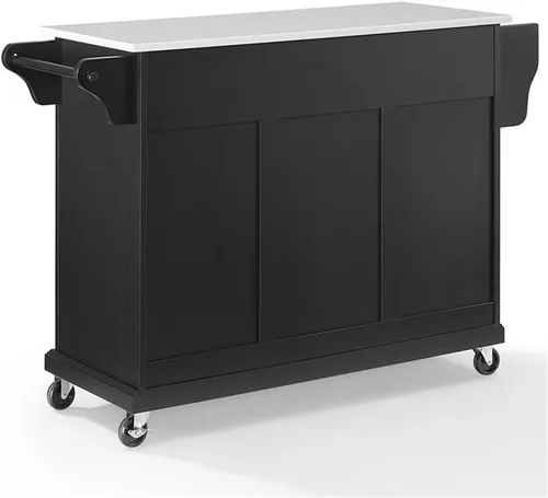 Vista 78 de Crosley Furniture isla de cocina con ruedas, Madera, Blanco