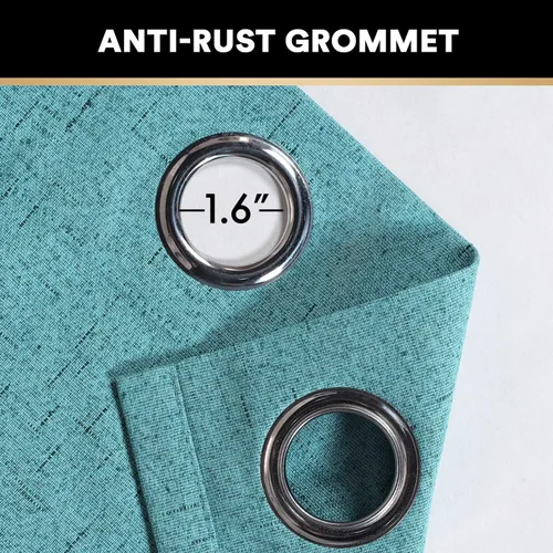 Vista 177 de PrinceDeco Cortinas con textura de lino 100% opacas de 64 pulgadas de largo, juego de 2 paneles de cortinas de lino opacas con forro aislante Arena