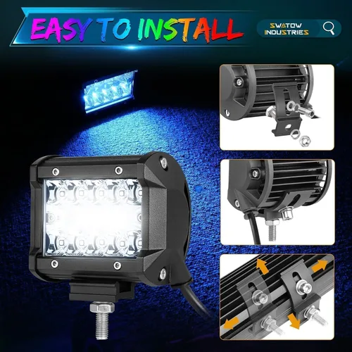 Vista 5 de Luces de cápsulas RGB de 4 pulgadas, 2 unidades de barra de luz LED RGB de 4 pulgadas, cápsulas de luz de persecución de color, luces multicolor