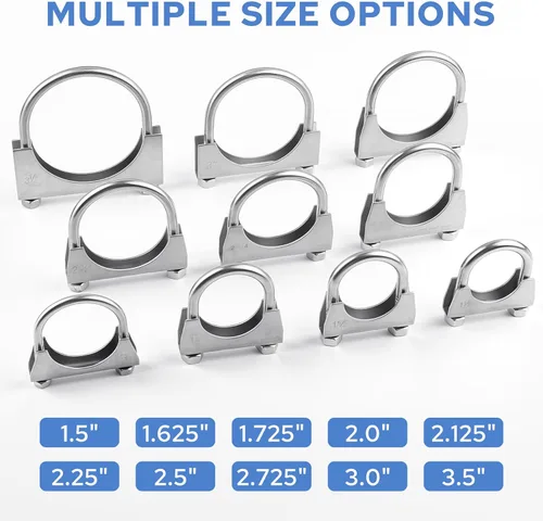 Vista 6 de RP Remarkable Power, Abrazadera de escape de perno en U de 1,5 pulgadas, abrazadera resistente del silenciador